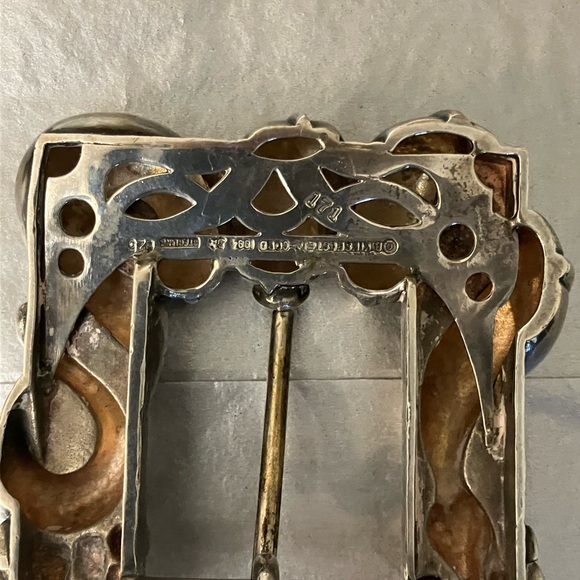 KIESELSTEIN CORD STERLING SILVER BELT BUCKLE EXTREMELY RARE 3.5 L X 3.0 W - Picture 5 of 6